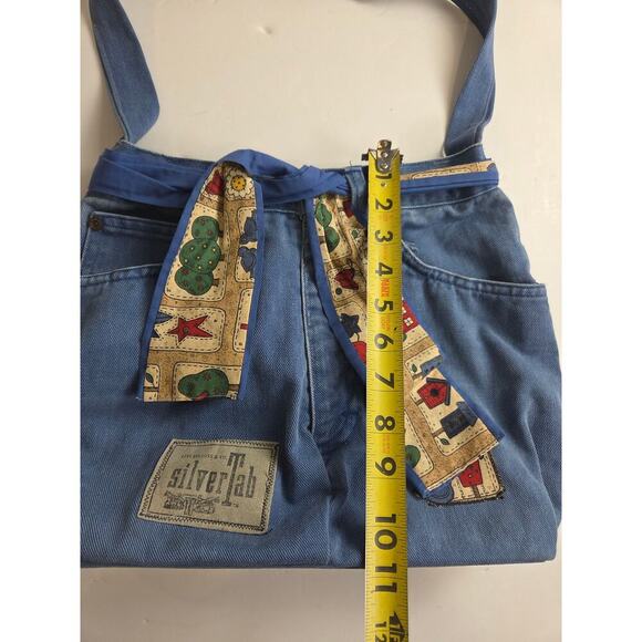 Denim Purse Handbag Handmade with Shoulder Strap and Magentic Closure Upcycled - Picture 4 of 7